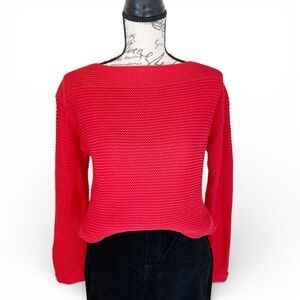 Lauren Ralph Lauren Knit Red Boatneck Sweater Size Medium